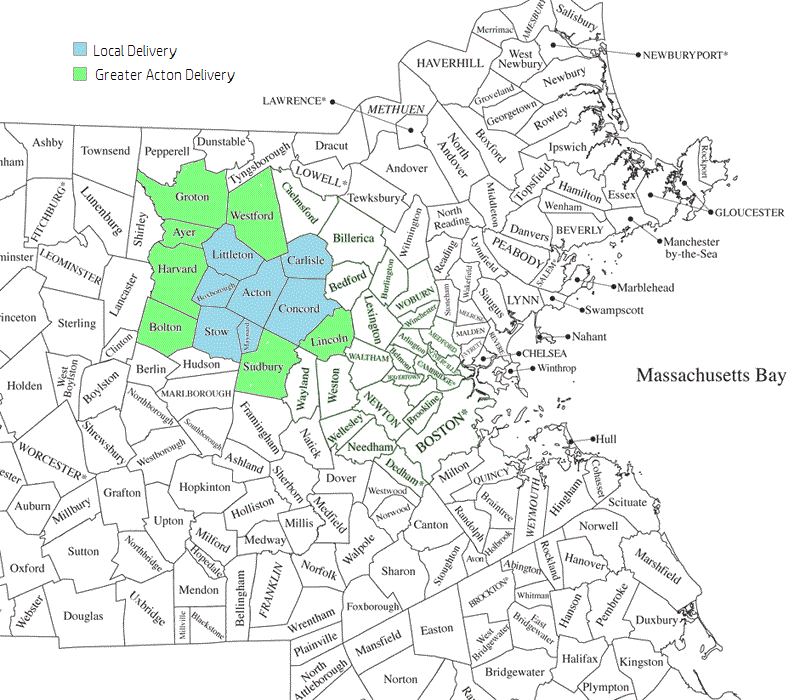 Colonial Spirits Delivery Zone Map 